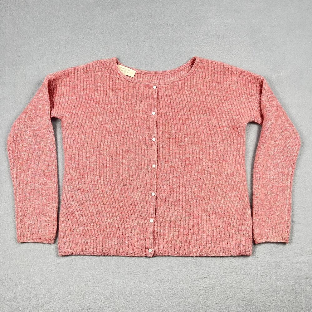 Sezane Gaspard Cardigan Mohair Alpaca Blend Pink Knit Button Sweater Women's S